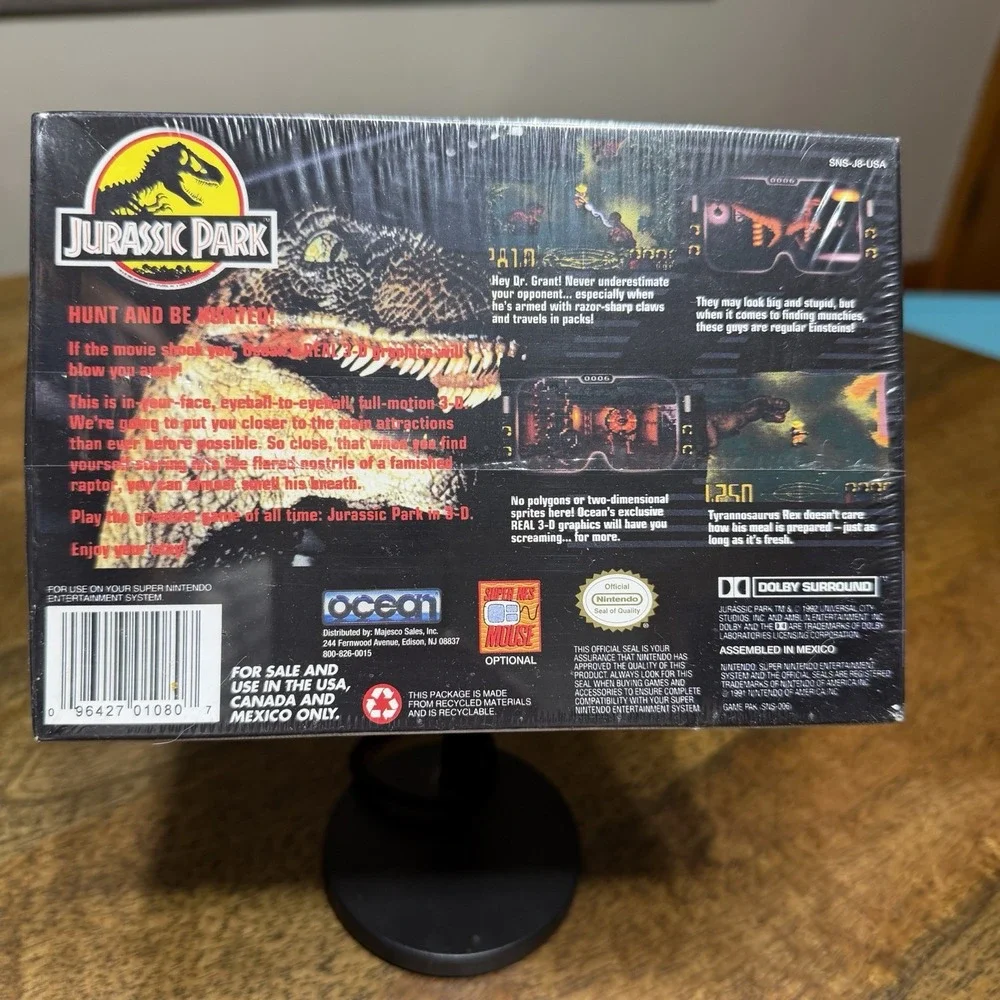 Super Nintendo SNES Sealed Jurassic Park Game 1991 NEW